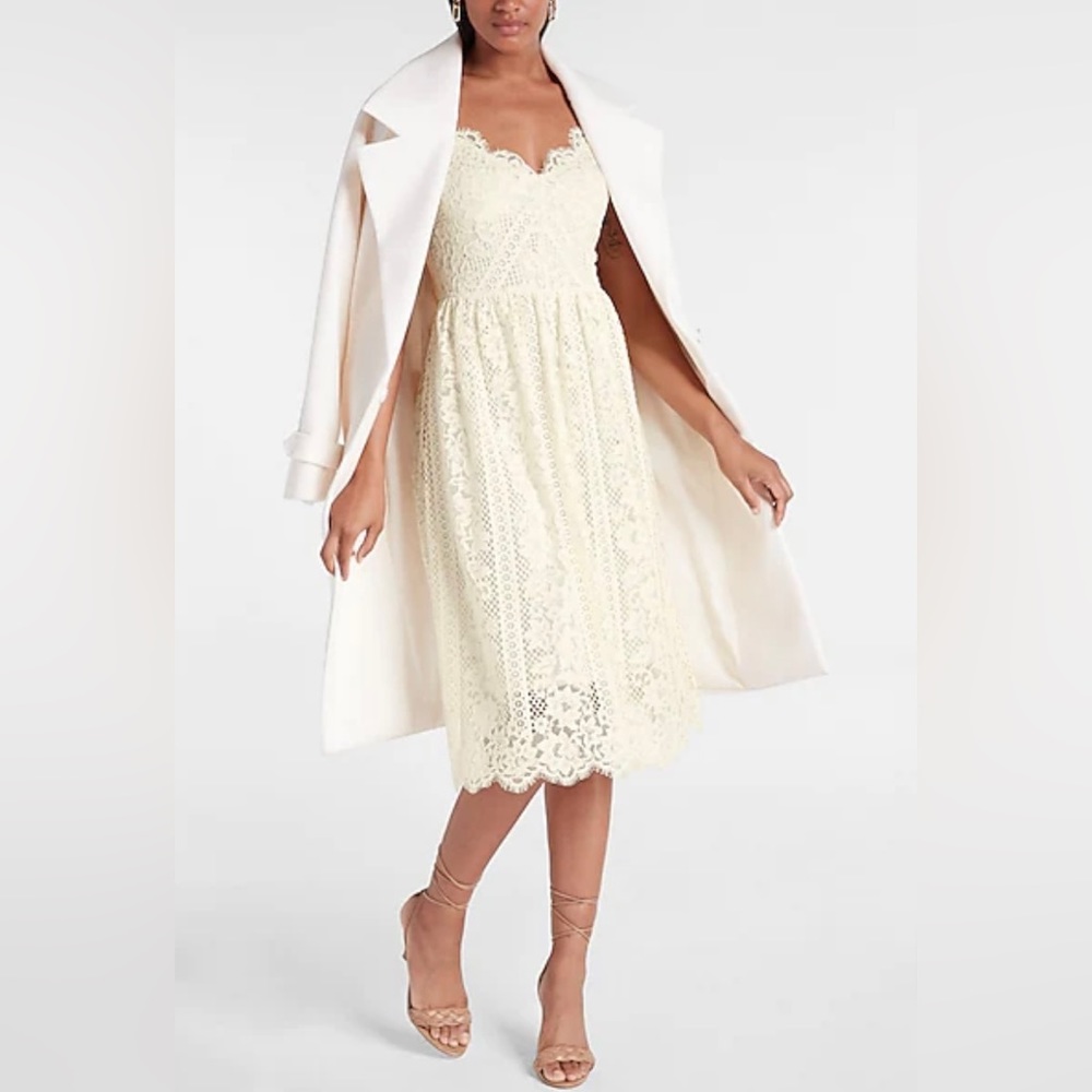 Express: All Over Lace Midi Dress
